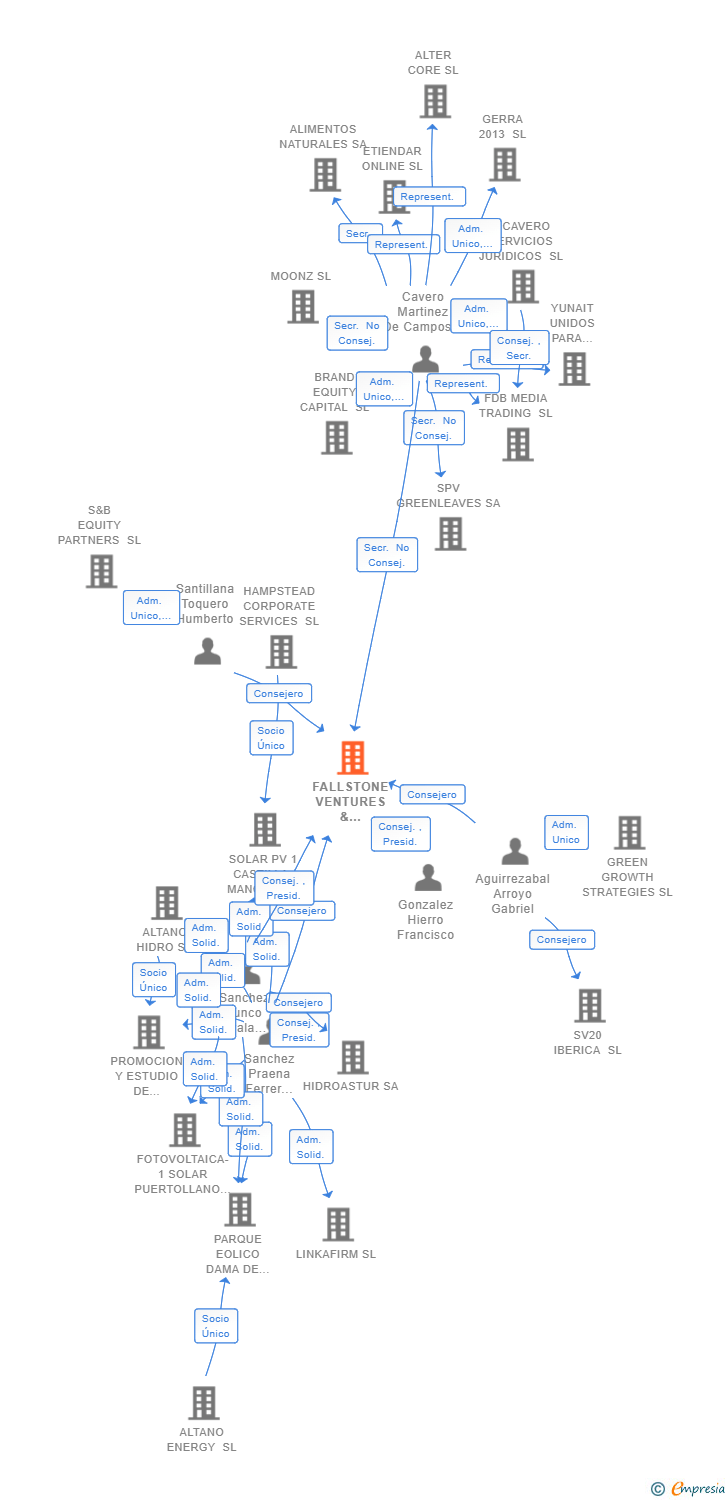 Vinculaciones societarias de FALLSTONE VENTURES & INVESTMENTS SL