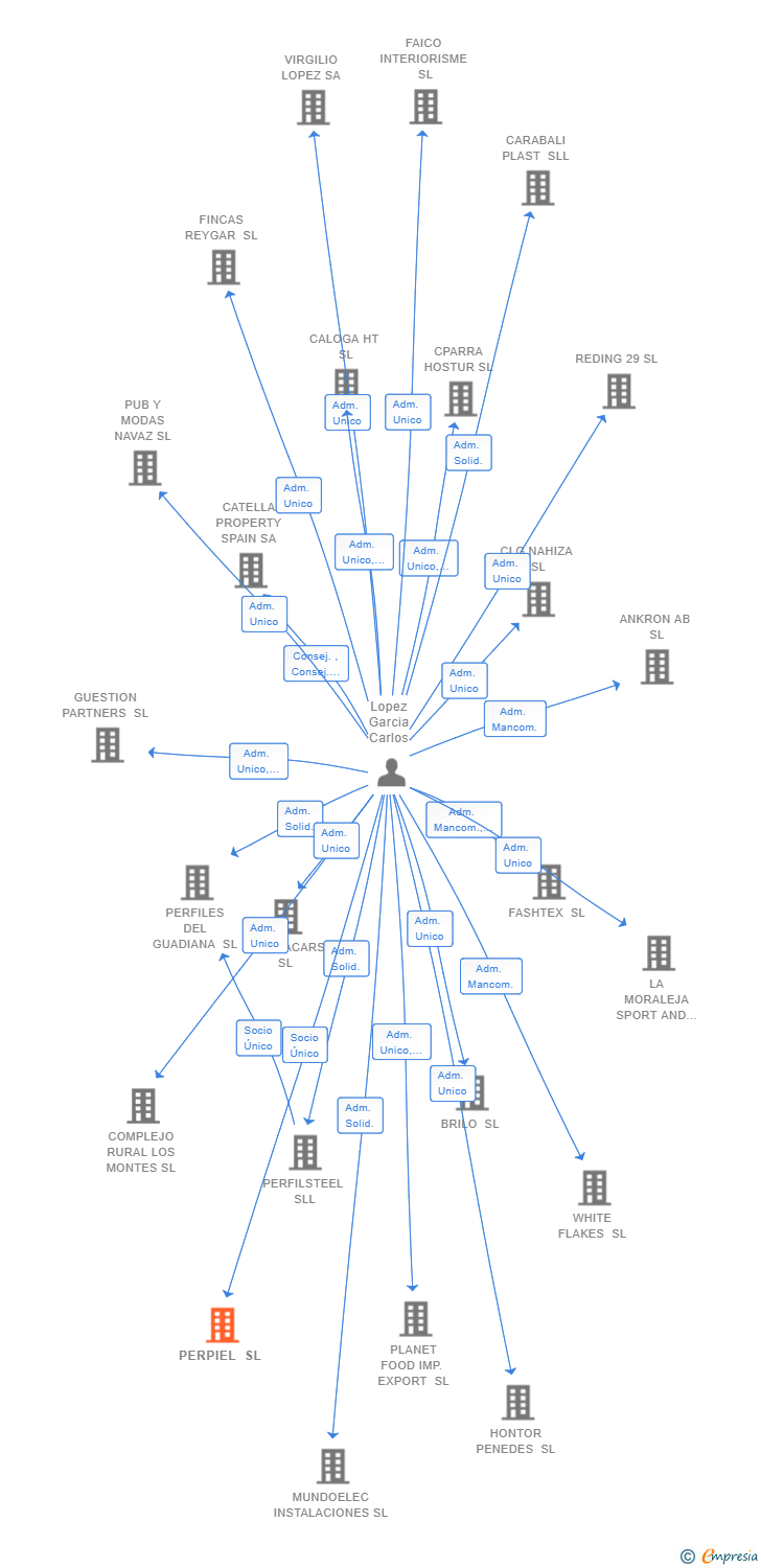 Vinculaciones societarias de PERPIEL SL