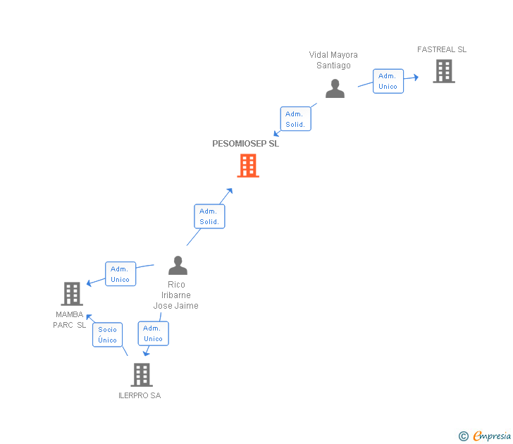 Vinculaciones societarias de PESOMIOSEP SL