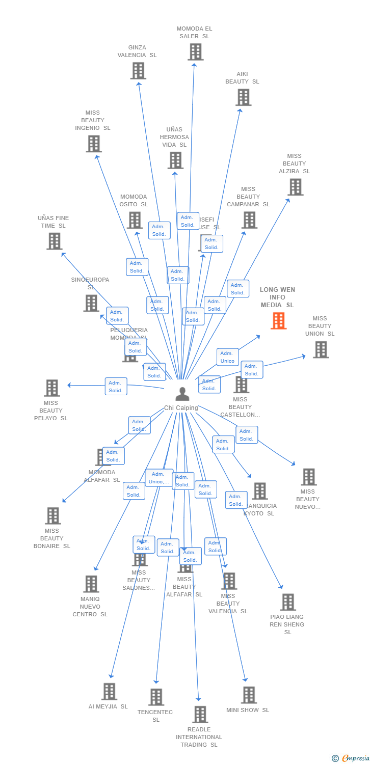 Vinculaciones societarias de LONG WEN INFO MEDIA SL