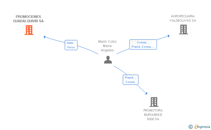 Vinculaciones societarias de PROMOCIONES GUADALQUIVIR SA