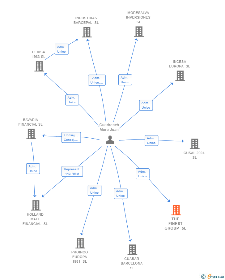 Vinculaciones societarias de THE FINEST GROUP SL