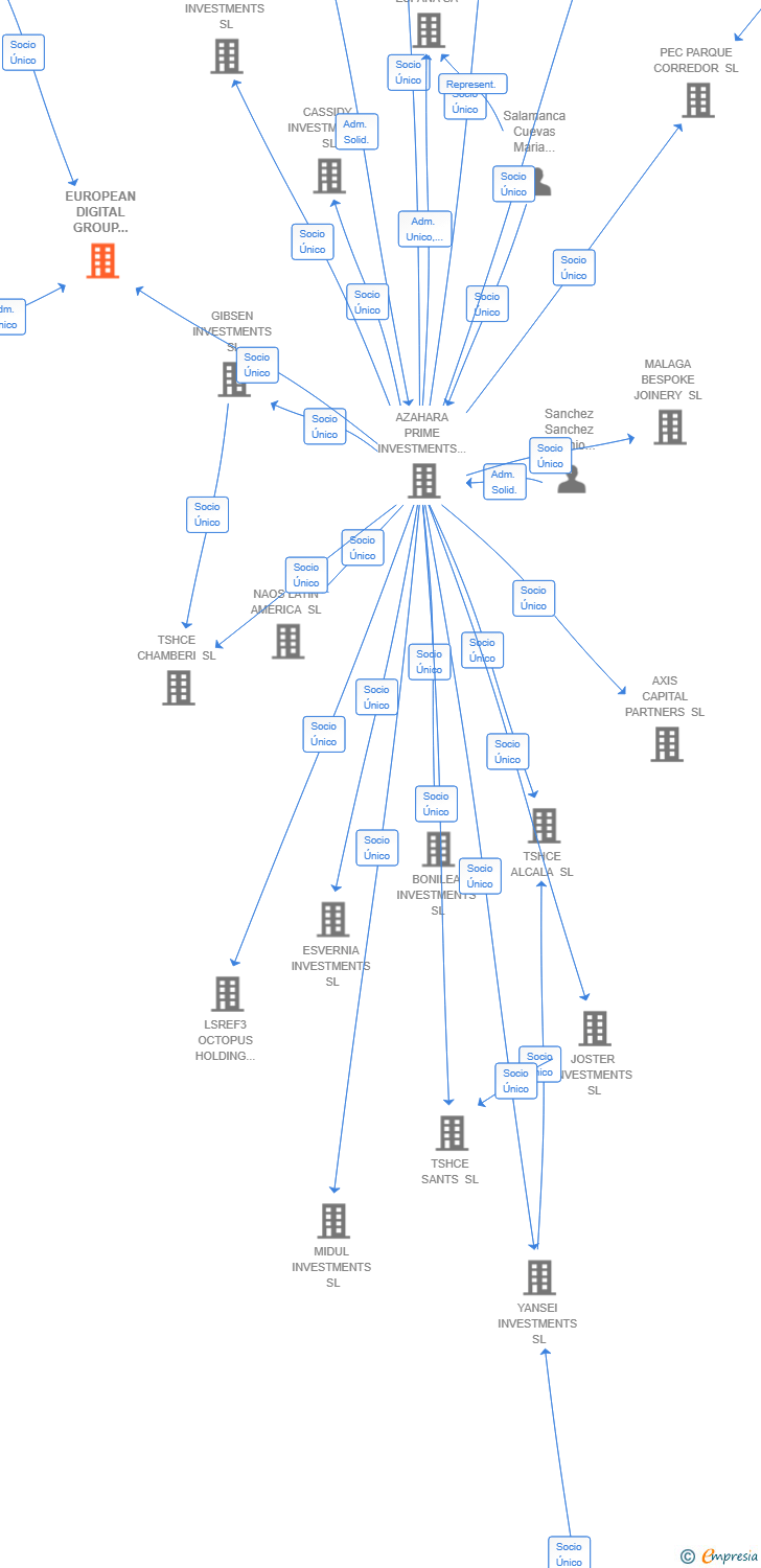 Vinculaciones societarias de EUROPEAN DIGITAL GROUP SPAIN SL