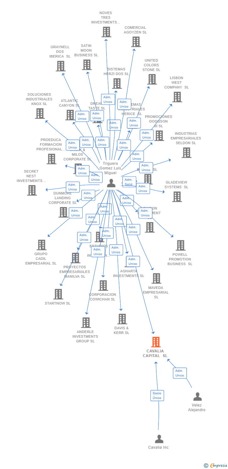 Vinculaciones societarias de CAVALIA CAPITAL SL