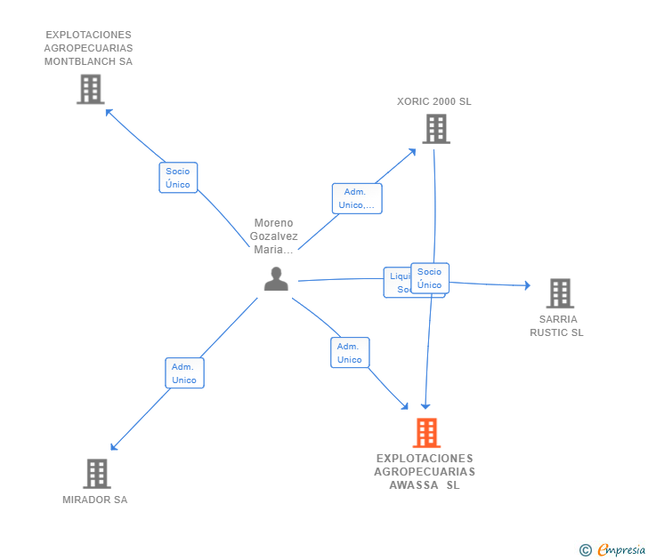 Vinculaciones societarias de EXPLOTACIONES AGROPECUARIAS AWASSA SL
