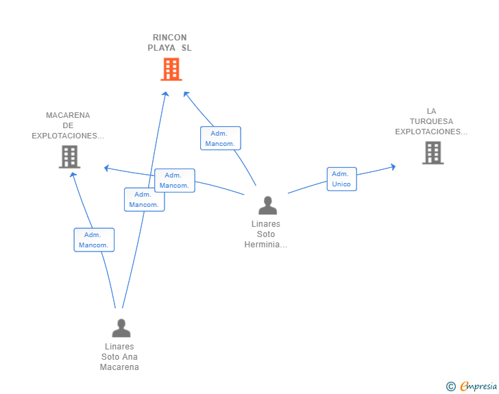 Vinculaciones societarias de RINCON PLAYA SL