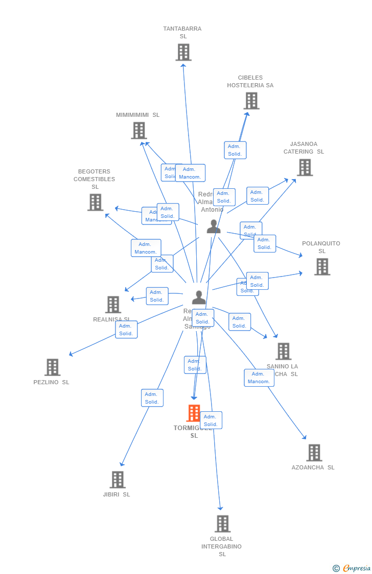 Vinculaciones societarias de TORMIGUEL SL