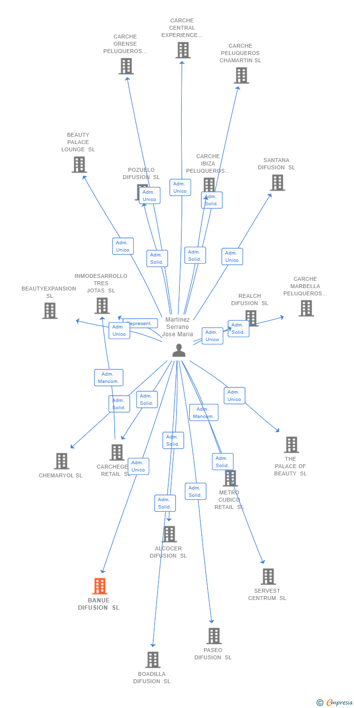 Vinculaciones societarias de BANUE DIFUSION SL
