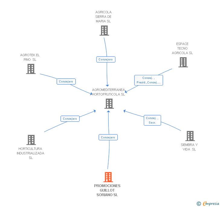 Vinculaciones societarias de PROMOCIONES GUILLOT SORIANO SL