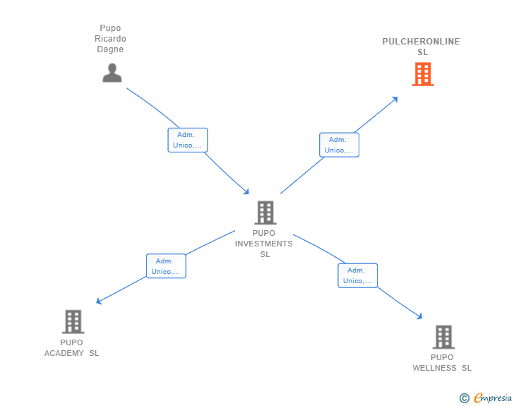 Vinculaciones societarias de PULCHERONLINE SL
