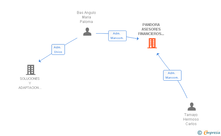 Vinculaciones societarias de PANDORA ASESORES FINANCIEROS Y SERVICIOS SA
