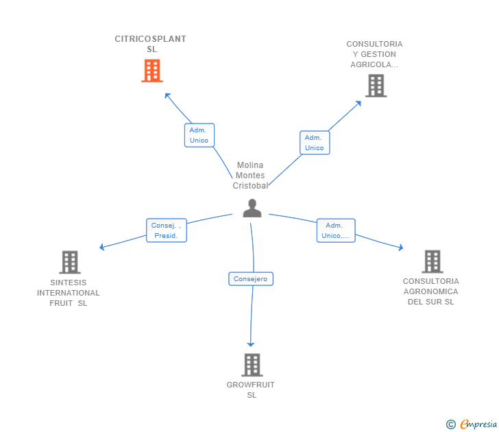 Vinculaciones societarias de CITRICOSPLANT SL