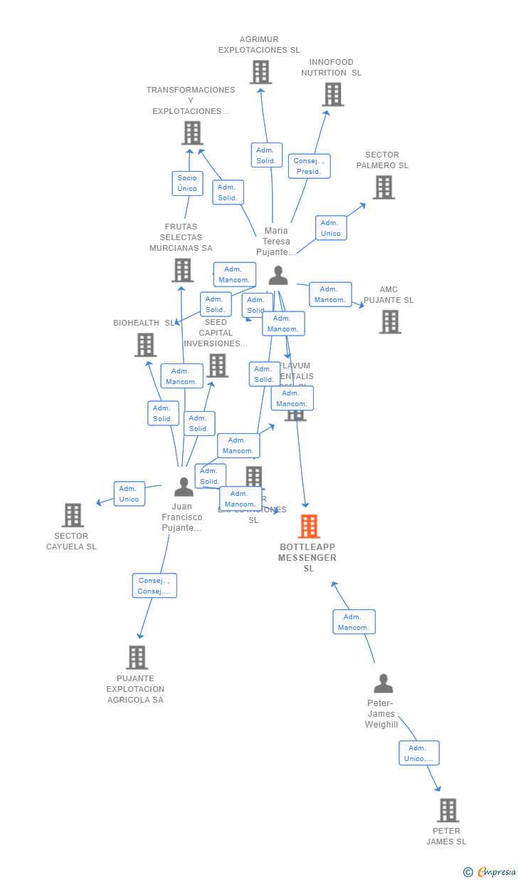 Vinculaciones societarias de BOTTLEAPP MESSENGER SL