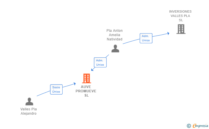 Vinculaciones societarias de AUVE PROMUEVE SL