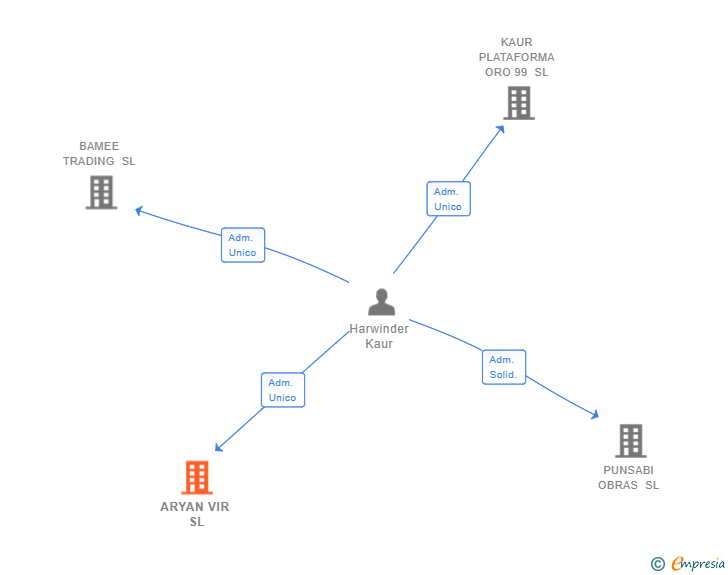 Vinculaciones societarias de ARYAN VIR SL