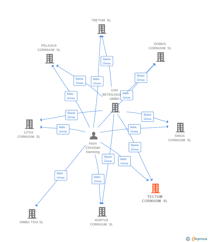 Vinculaciones societarias de TECTUM CORNUUM SL