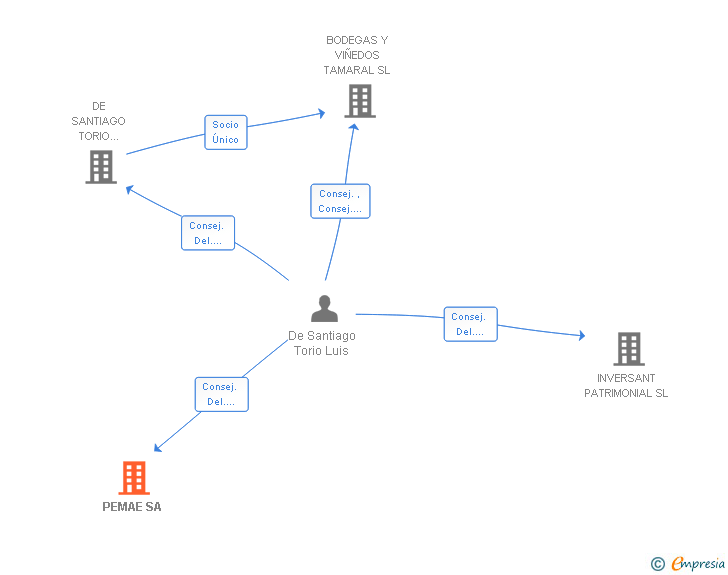 Vinculaciones societarias de PEMAE SL