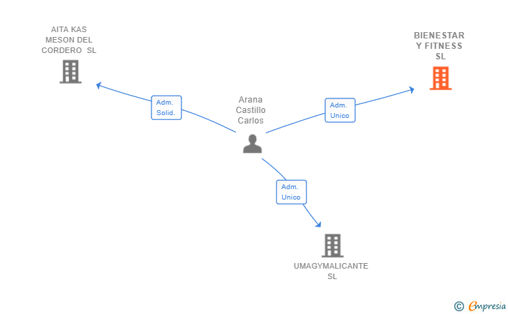 Vinculaciones societarias de BIENESTAR Y FITNESS SL