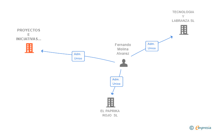 Vinculaciones societarias de PROYECTOS E INICIATIVAS MURCIANAS SL