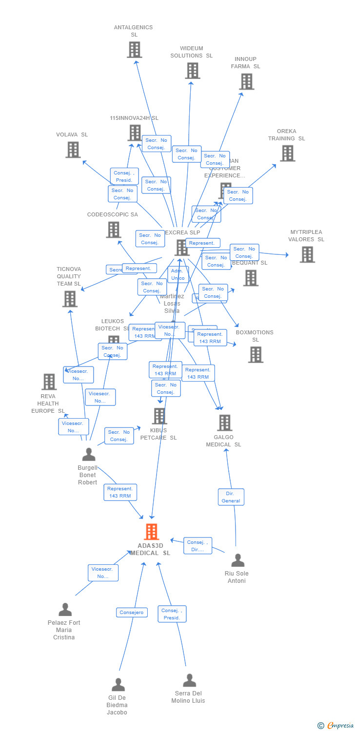 Vinculaciones societarias de ADAS3D MEDICAL SL