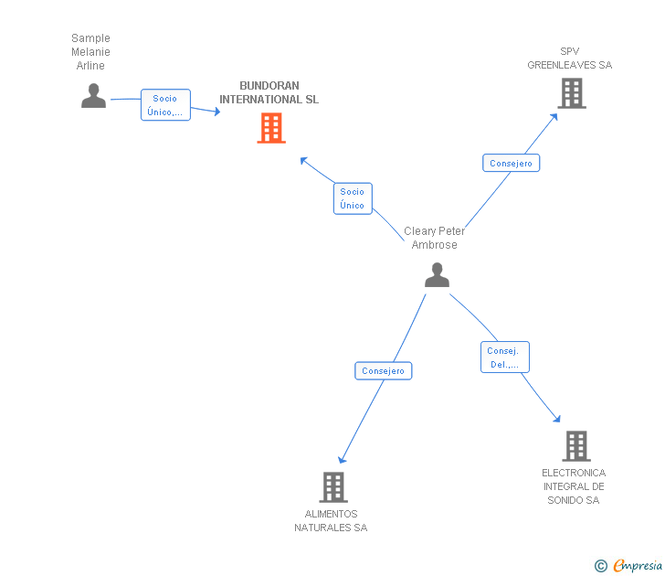 Vinculaciones societarias de BUNDORAN INTERNATIONAL SL