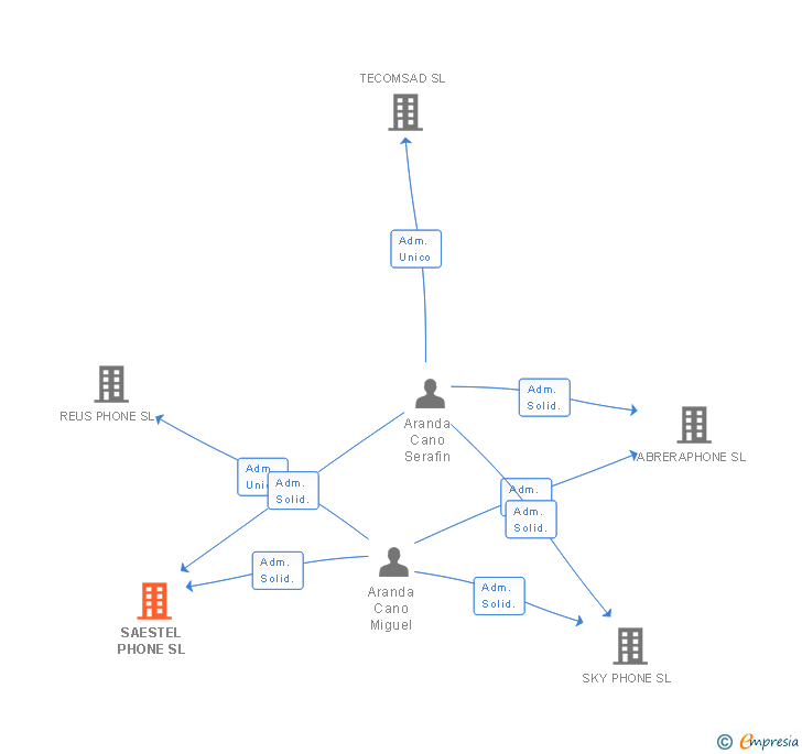 Vinculaciones societarias de SAESTEL PHONE SL