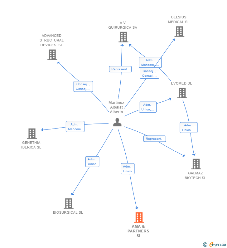 Vinculaciones societarias de AMA & PARTNERS SL