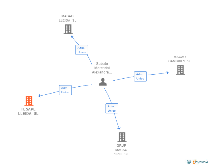 Vinculaciones societarias de TESAPE LLEIDA SL