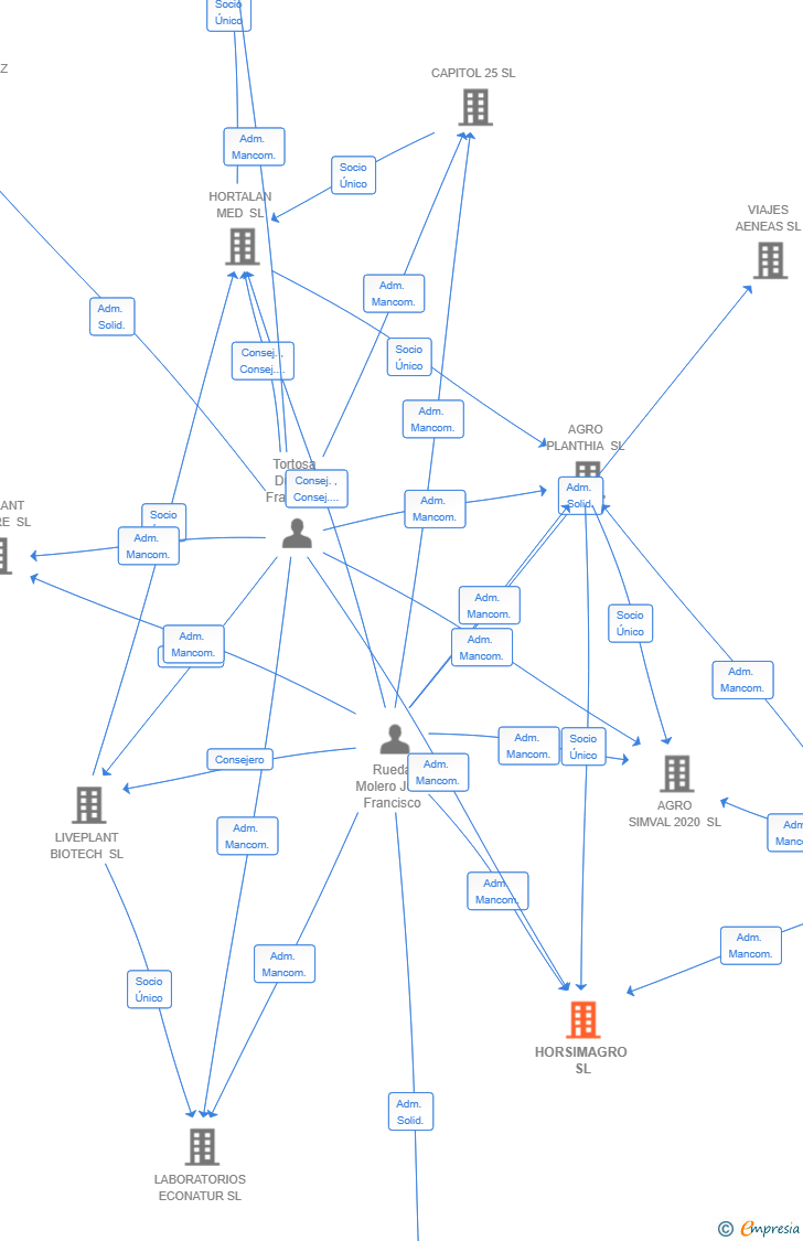 Vinculaciones societarias de HORSIMAGRO SL