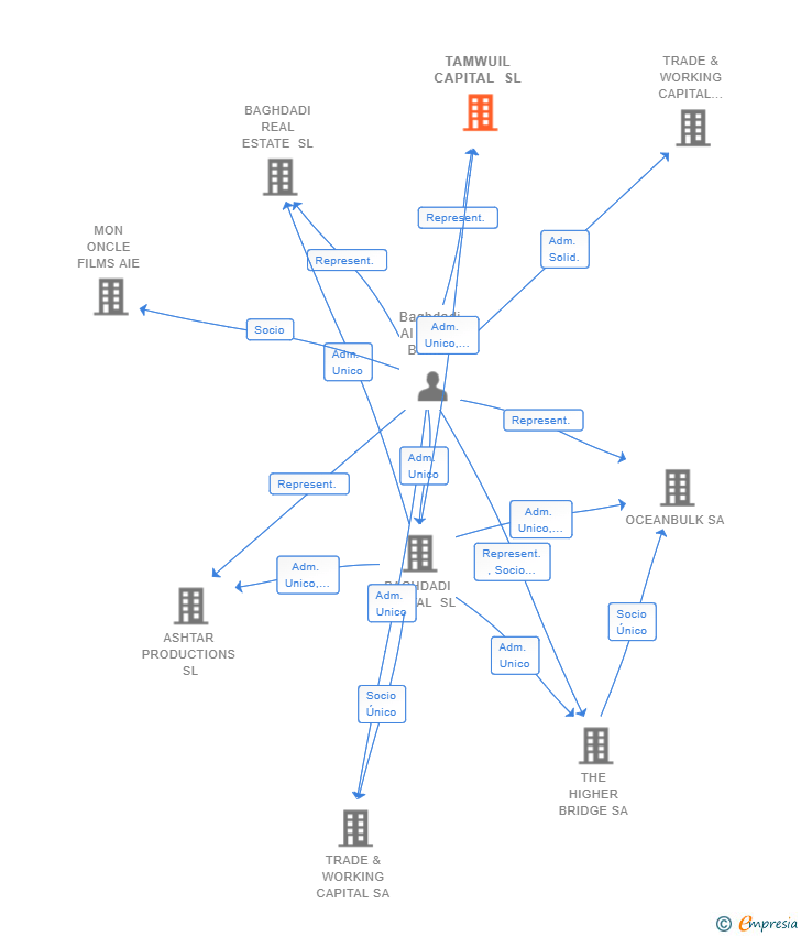 Vinculaciones societarias de TAMWUIL CAPITAL SL