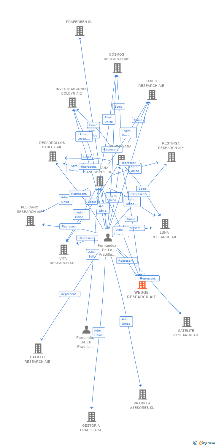 Vinculaciones societarias de WEDGE RESEARCH AIE