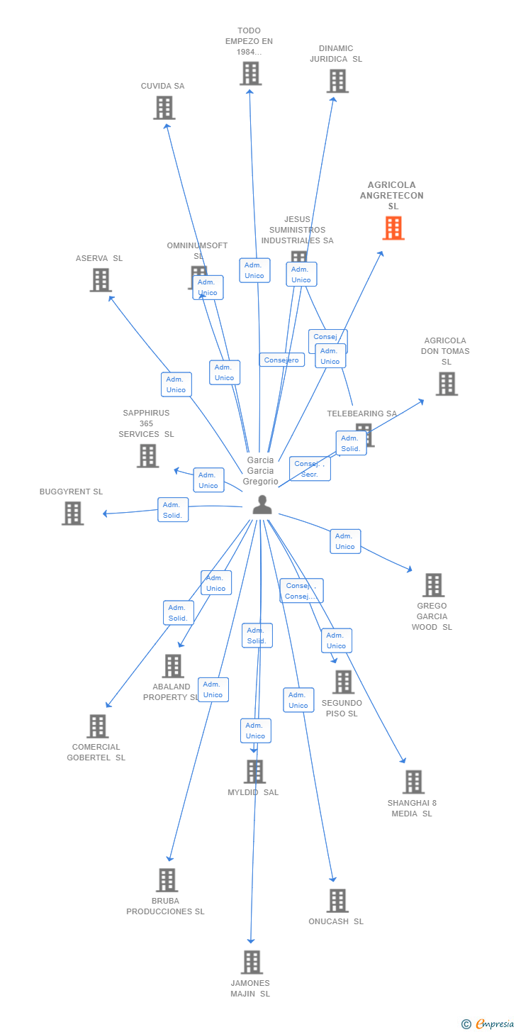 Vinculaciones societarias de AGRICOLA ANGRETECON SL