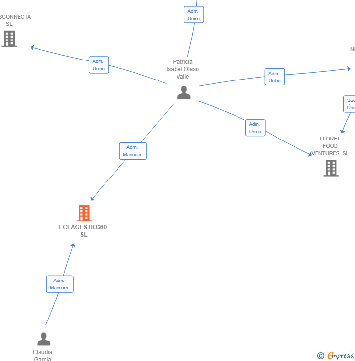 Vinculaciones societarias de ECLAGESTIO360 SL