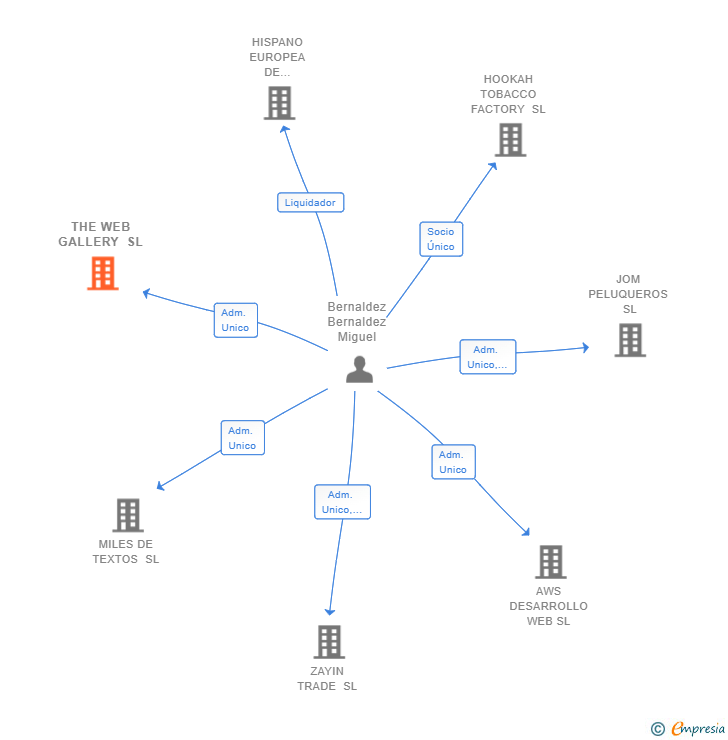 Vinculaciones societarias de THE WEB GALLERY SL