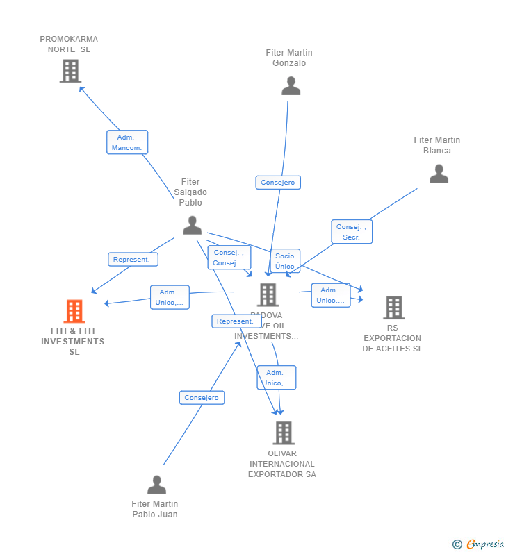 Vinculaciones societarias de FITI & FITI INVESTMENTS SL