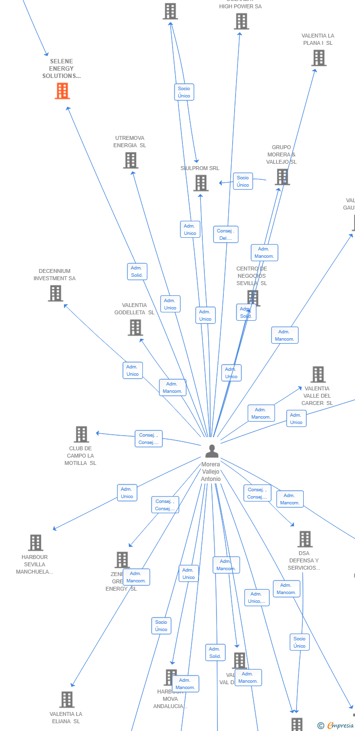 Vinculaciones societarias de SELENE ENERGY SOLUTIONS SL
