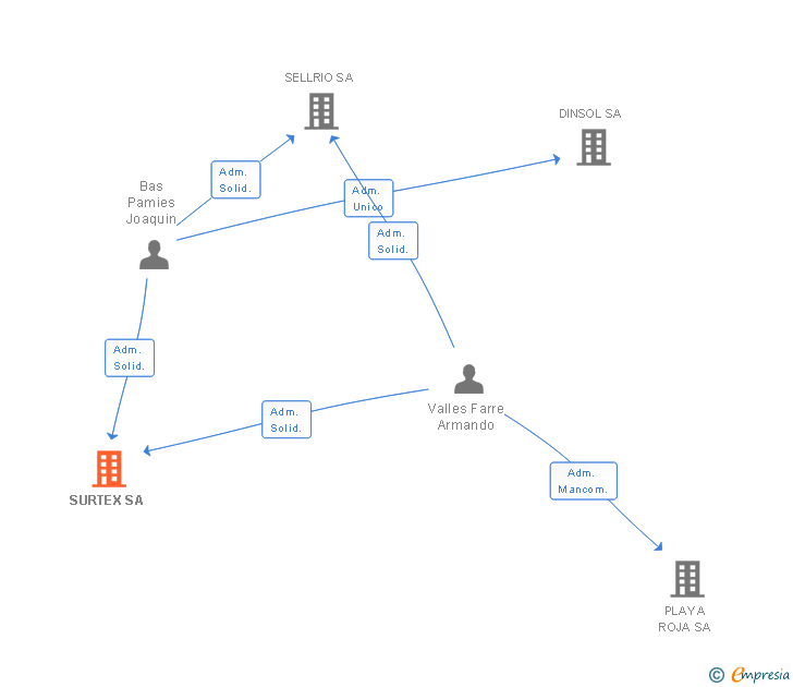 Vinculaciones societarias de SURTEX SA