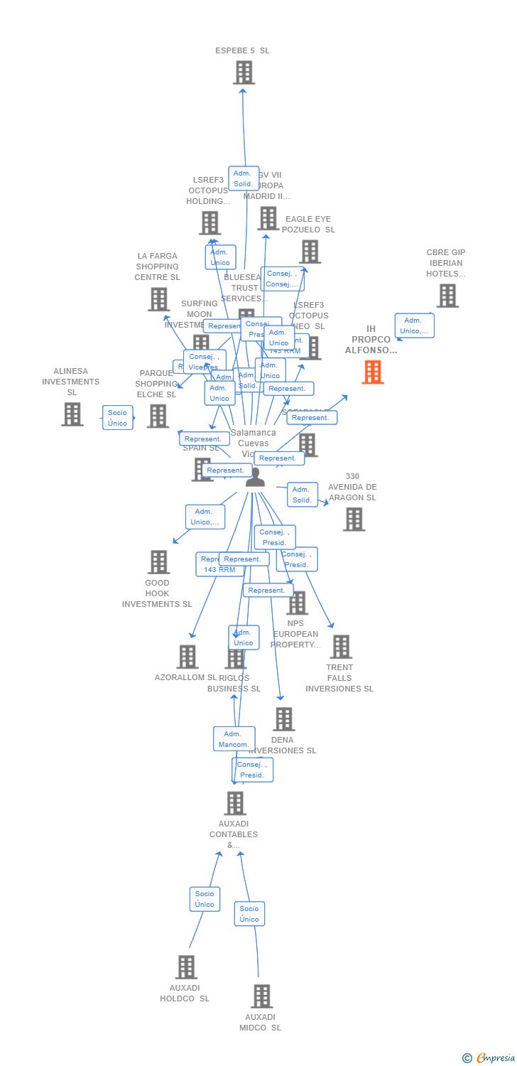 Vinculaciones societarias de IH PROPCO ALFONSO X SL