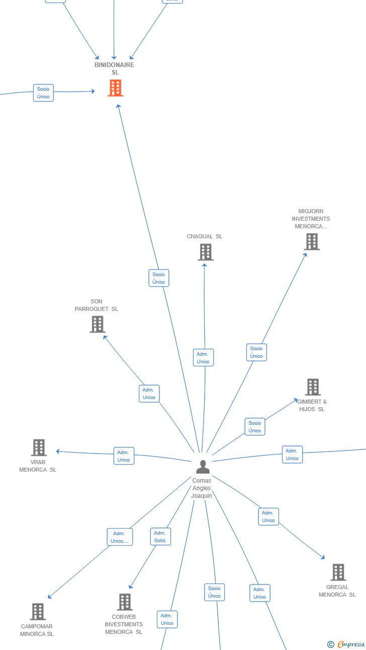 Vinculaciones societarias de BINIDONAIRE SL