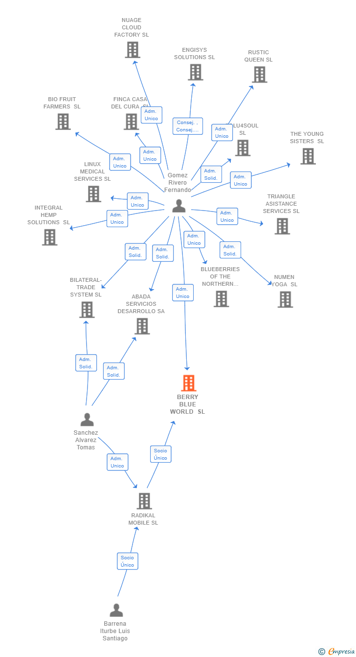 Vinculaciones societarias de BERRY BLUE WORLD SL