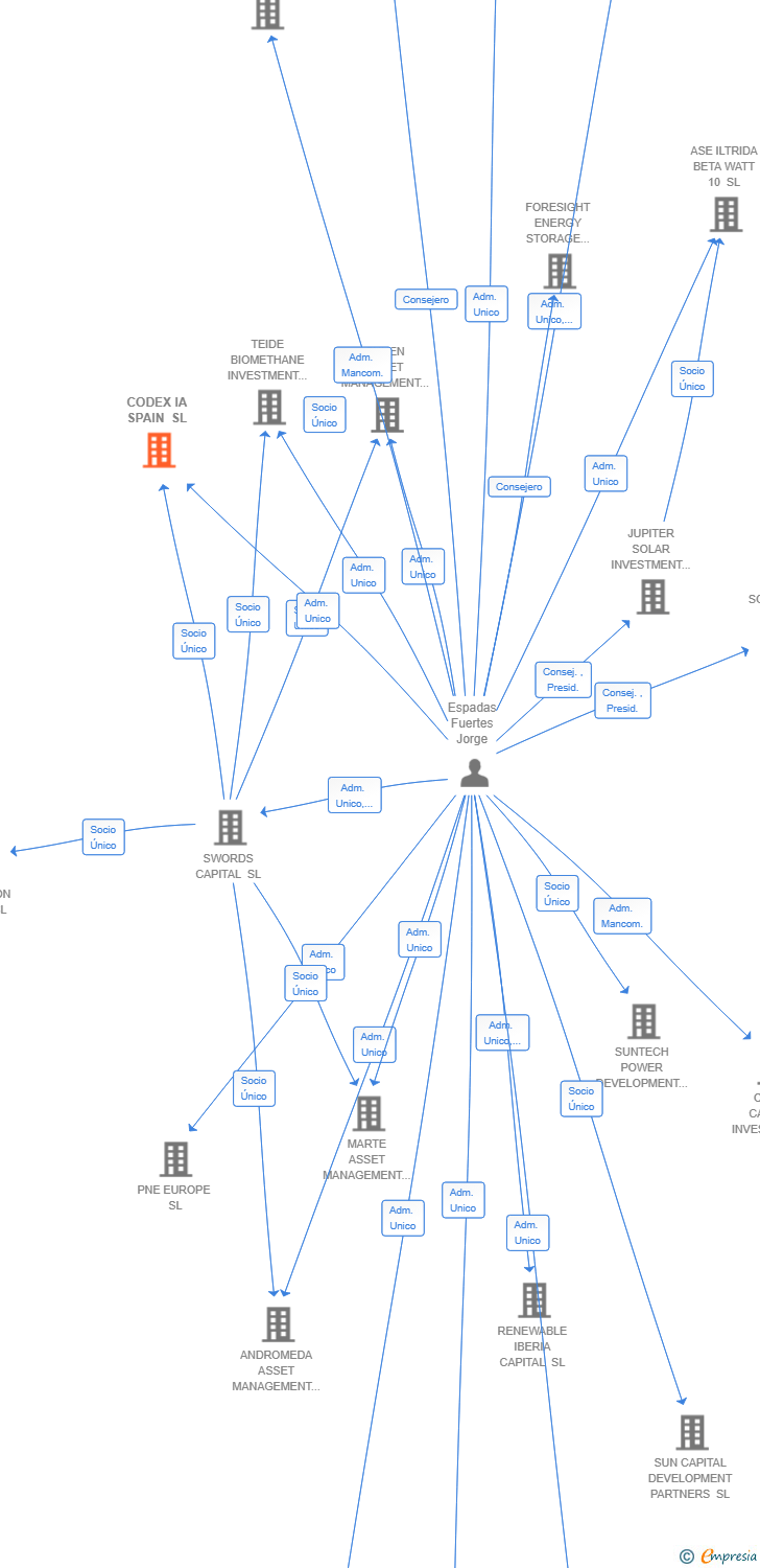 Vinculaciones societarias de CODEX IA SPAIN SL
