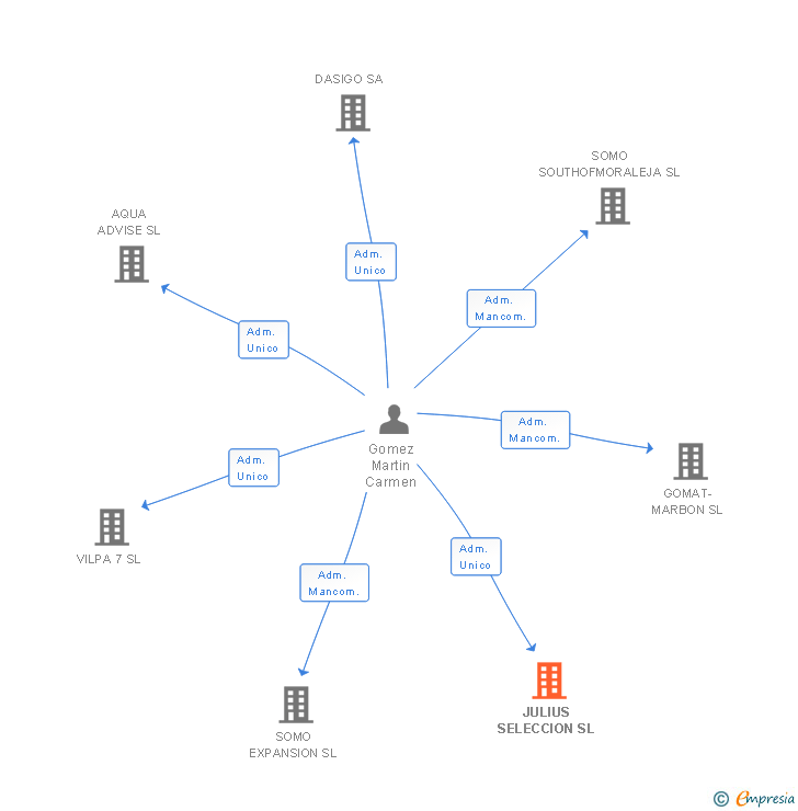 Vinculaciones societarias de JULIUS SELECCION SL