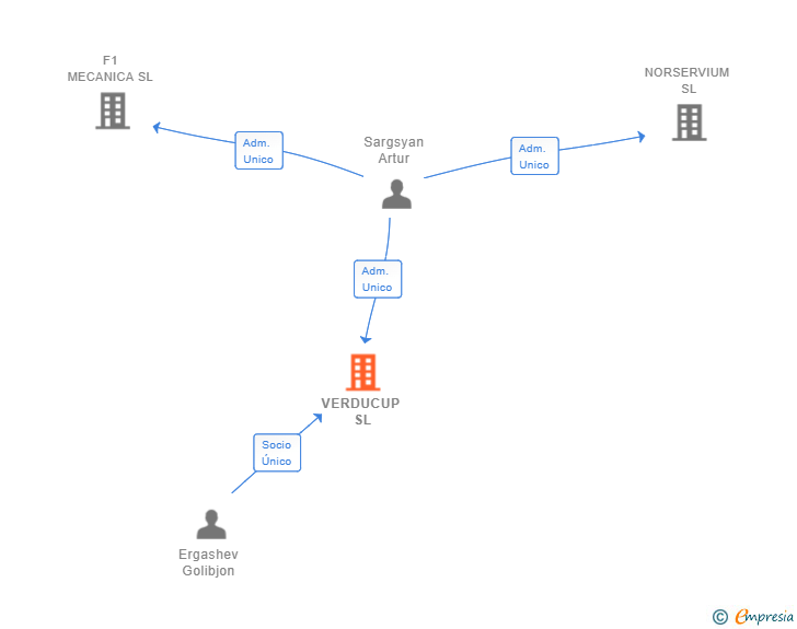 Vinculaciones societarias de VERDUCUP SL