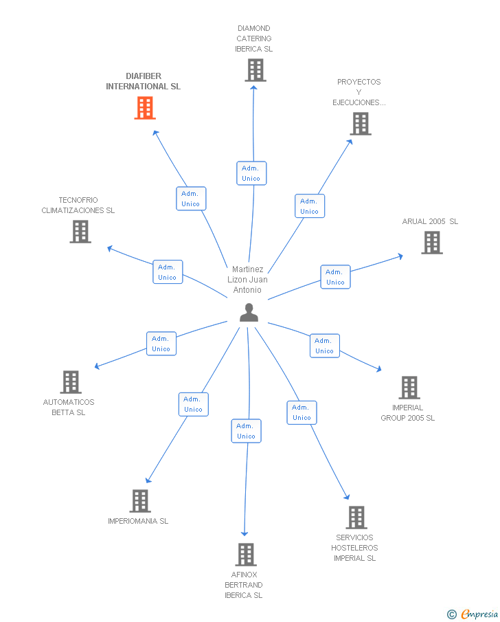 Vinculaciones societarias de DIAFIBER INTERNATIONAL SL