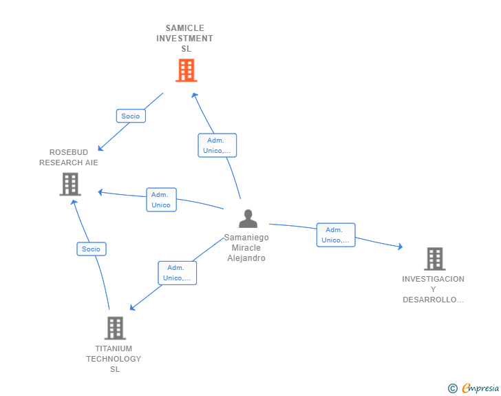 Vinculaciones societarias de SAMICLE INVESTMENT SL