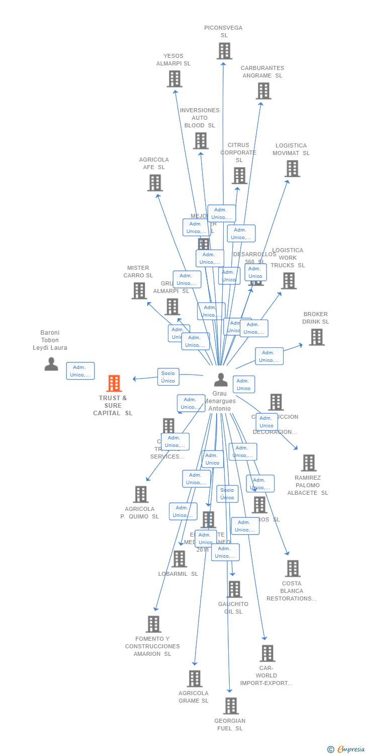 Vinculaciones societarias de TRUST & SURE CAPITAL SL
