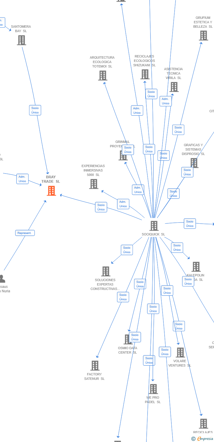 Vinculaciones societarias de BRAY TRADE SL