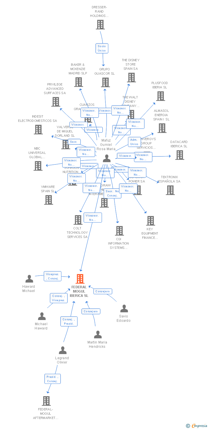 Vinculaciones societarias de FEDERAL MOGUL IBERICA SL