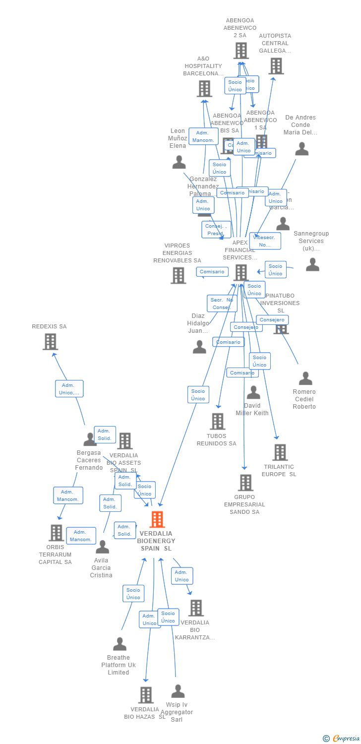 Vinculaciones societarias de VERDALIA BIOENERGY SPAIN SL