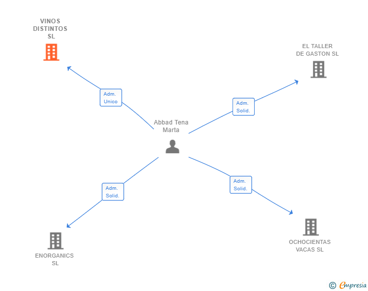 Vinculaciones societarias de VINOS DISTINTOS SL
